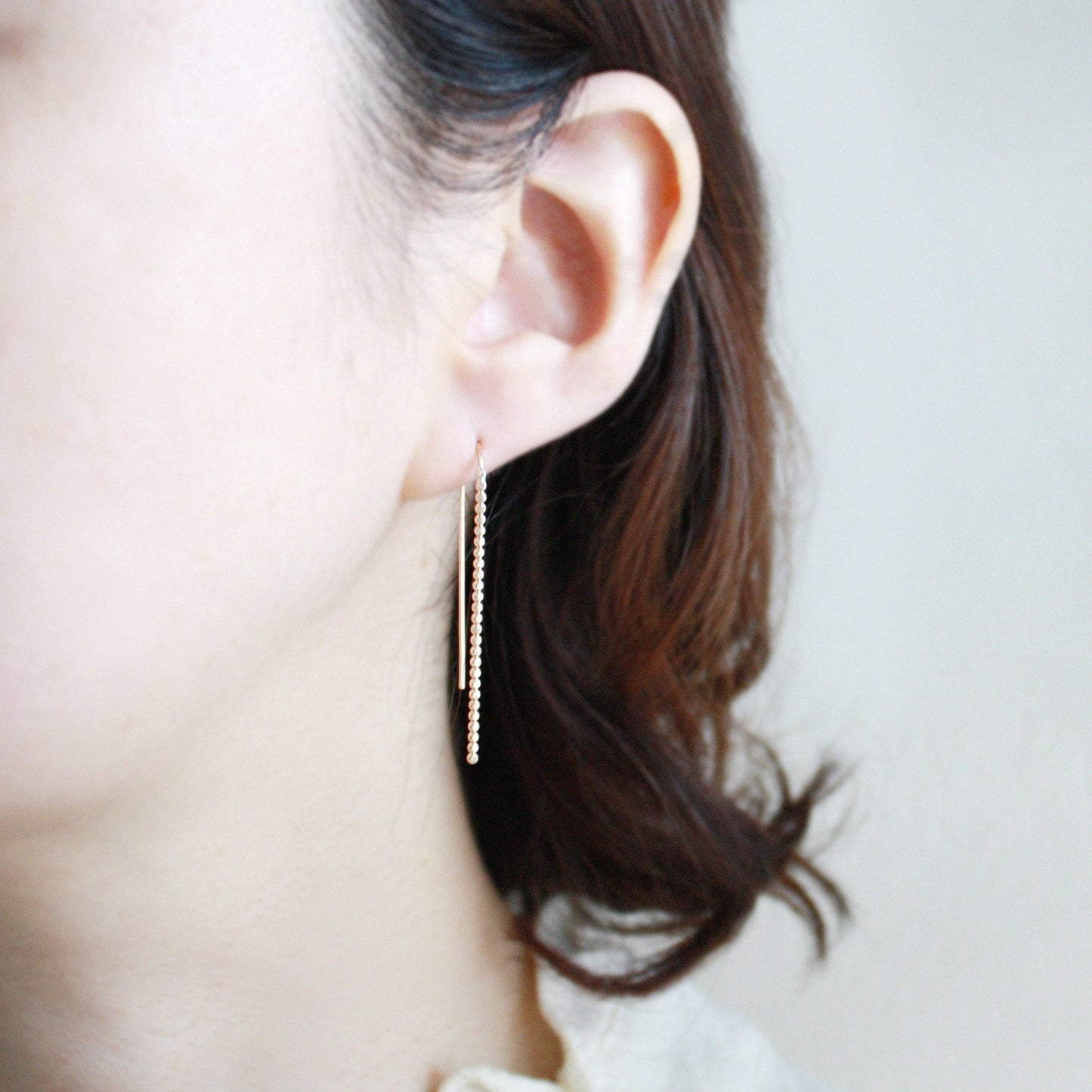Sparkle Long Arc Threader Earrings