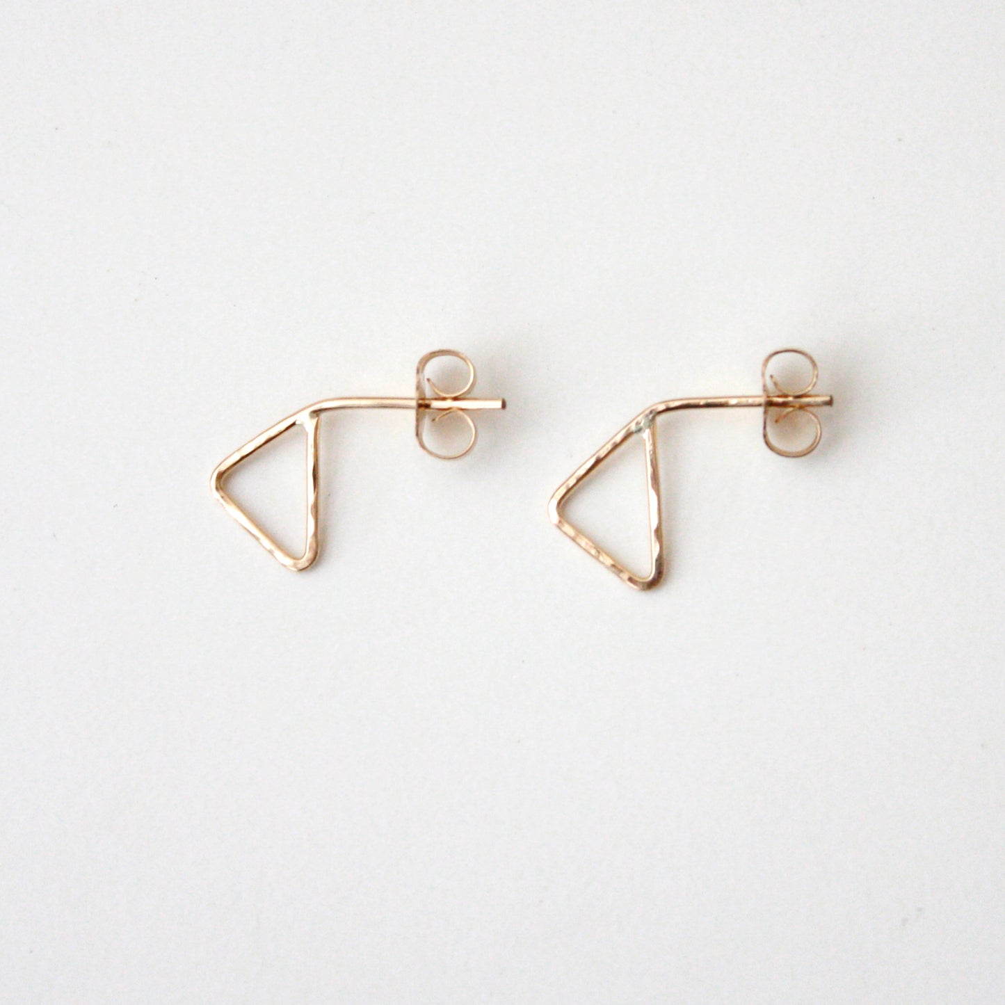 Triangle Hammered Stud Earrings