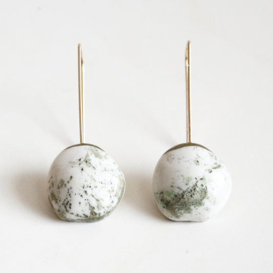 Organic Dome Earrings accented with Gold Color