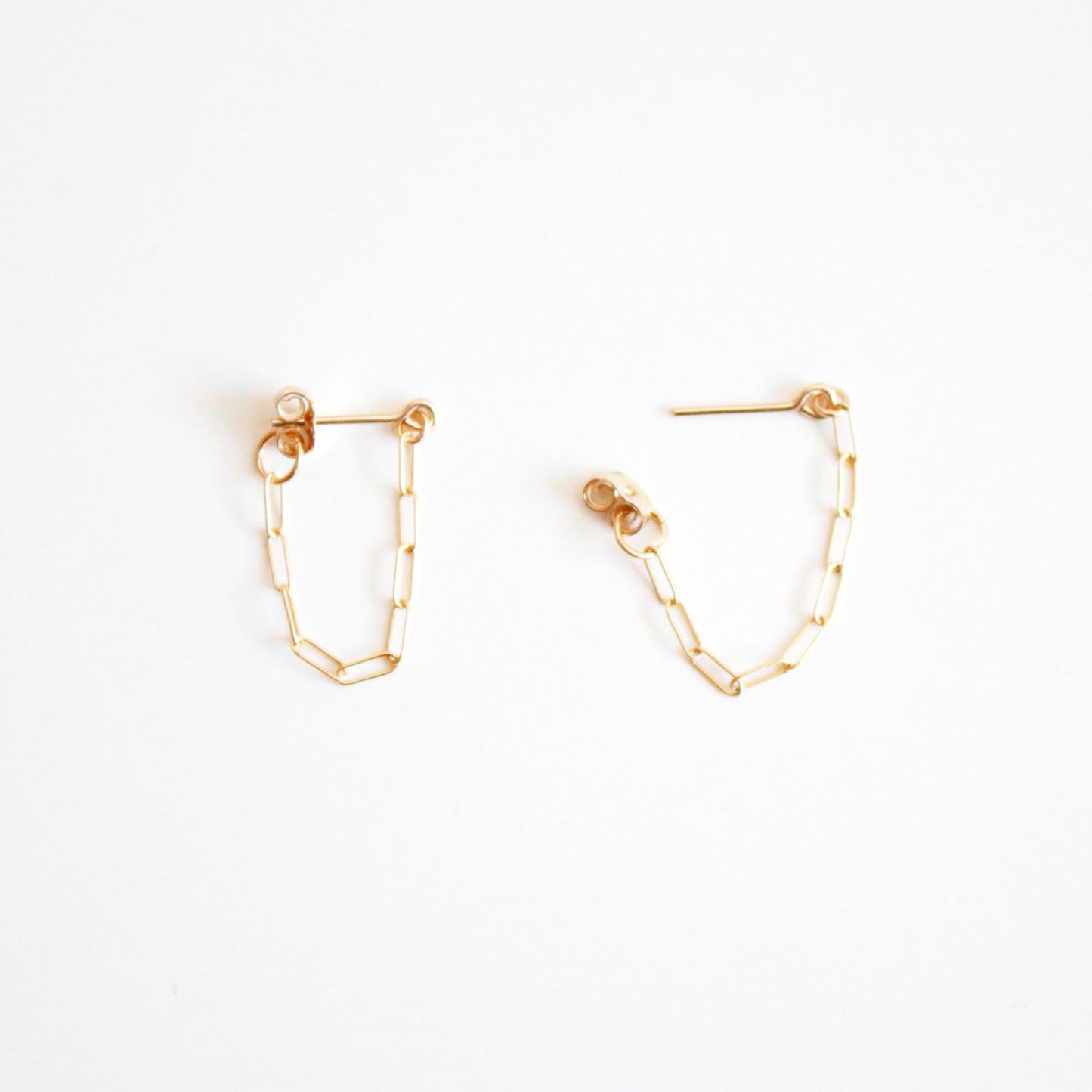 Chain Hoop Stud Earrings