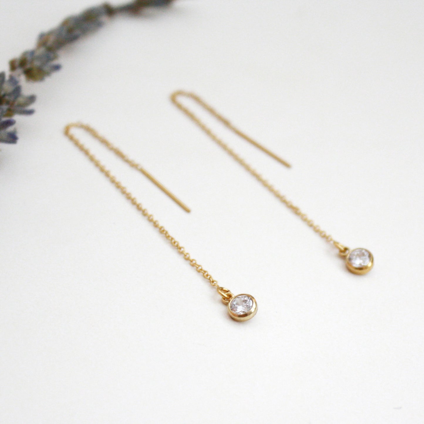 CZ Crystal Threader Earrings