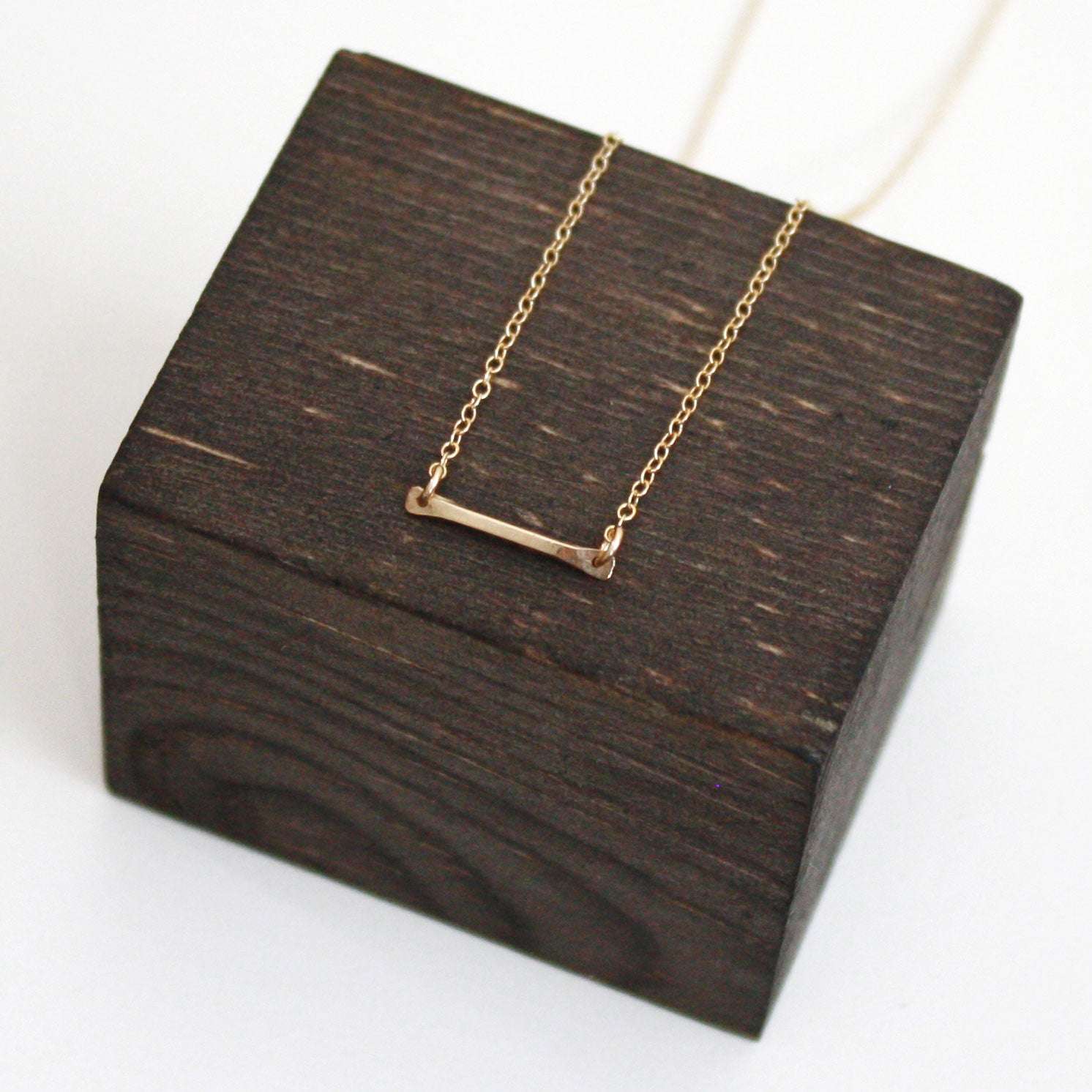 Short Gold Bar Necklace | Hooks and Luxe