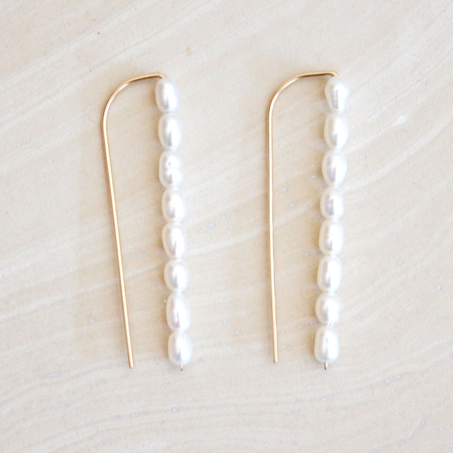 pearl threader earrings