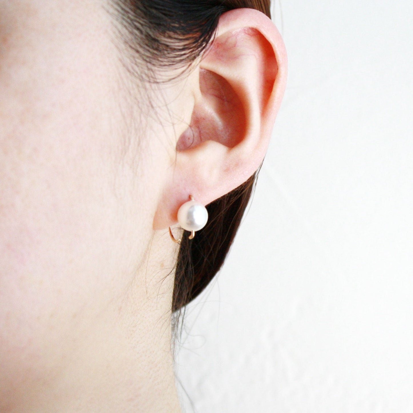 Short Hook Stud Earrings - Amazonite