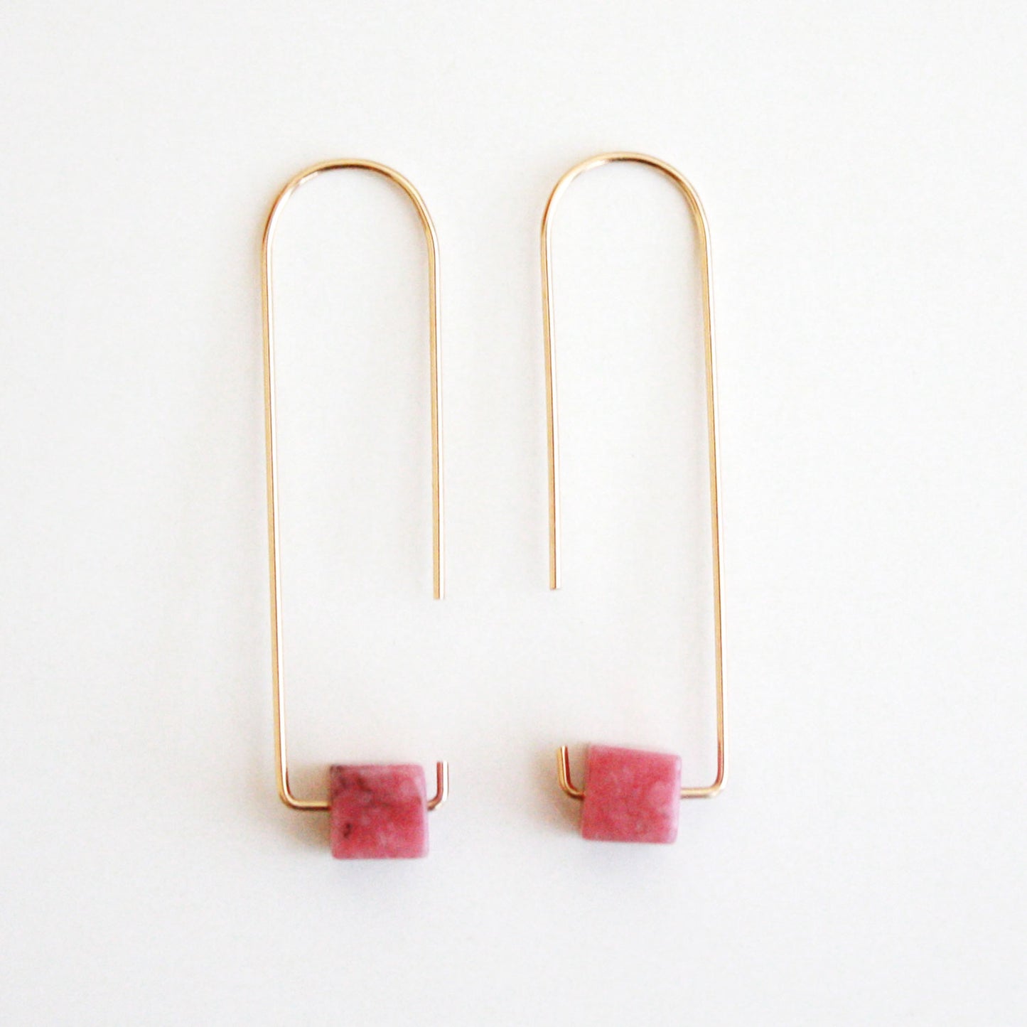 Long Hook Earrings - Gemstones