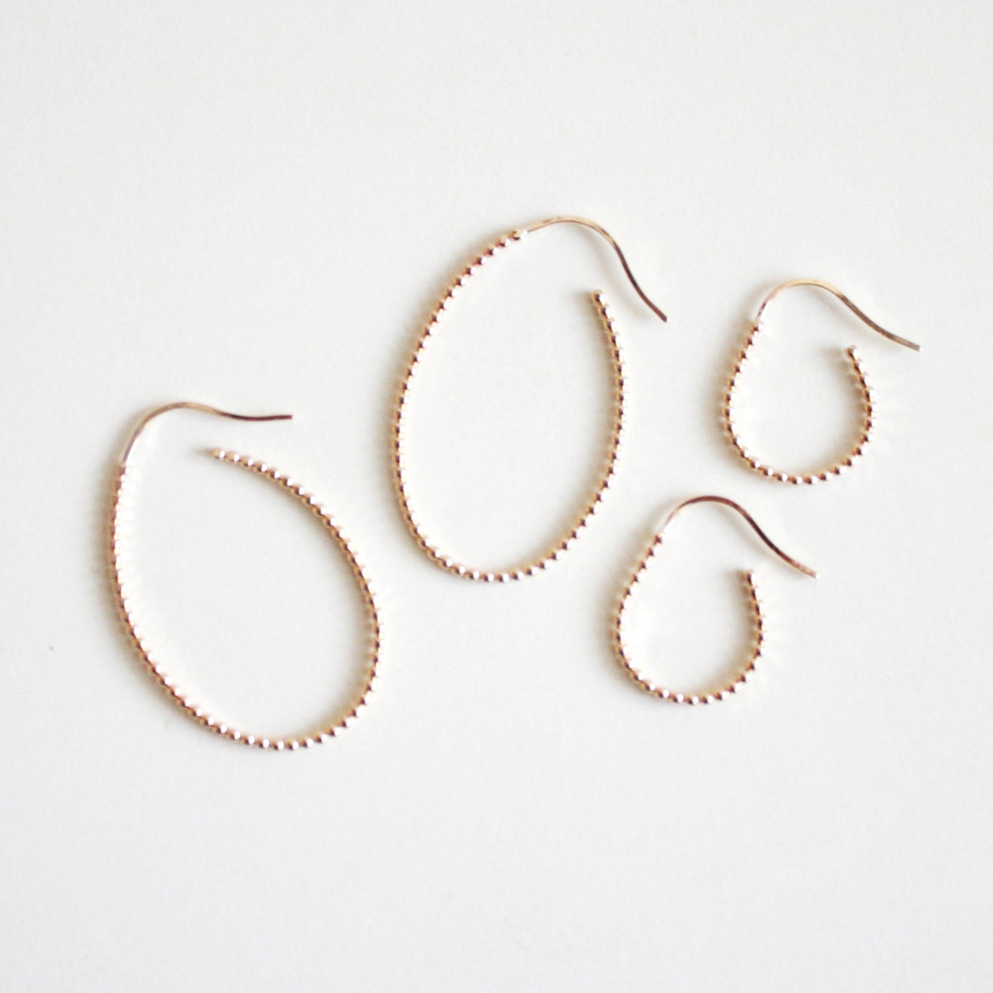 Dot Oval Hoop Earrings - Small