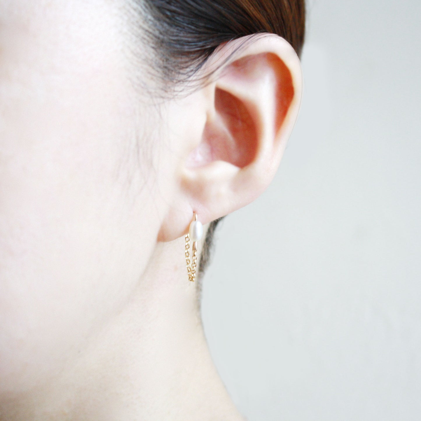 freshwater pearl chain earrings