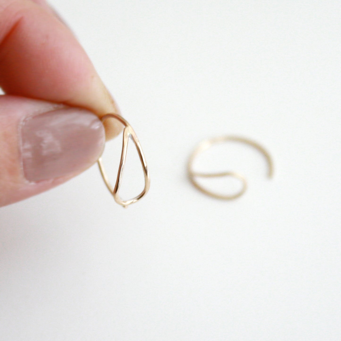 Teardrop Hammered Hoop Earrings