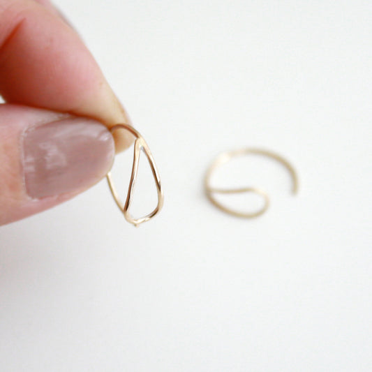 Teardrop Hammered Hoop Earrings