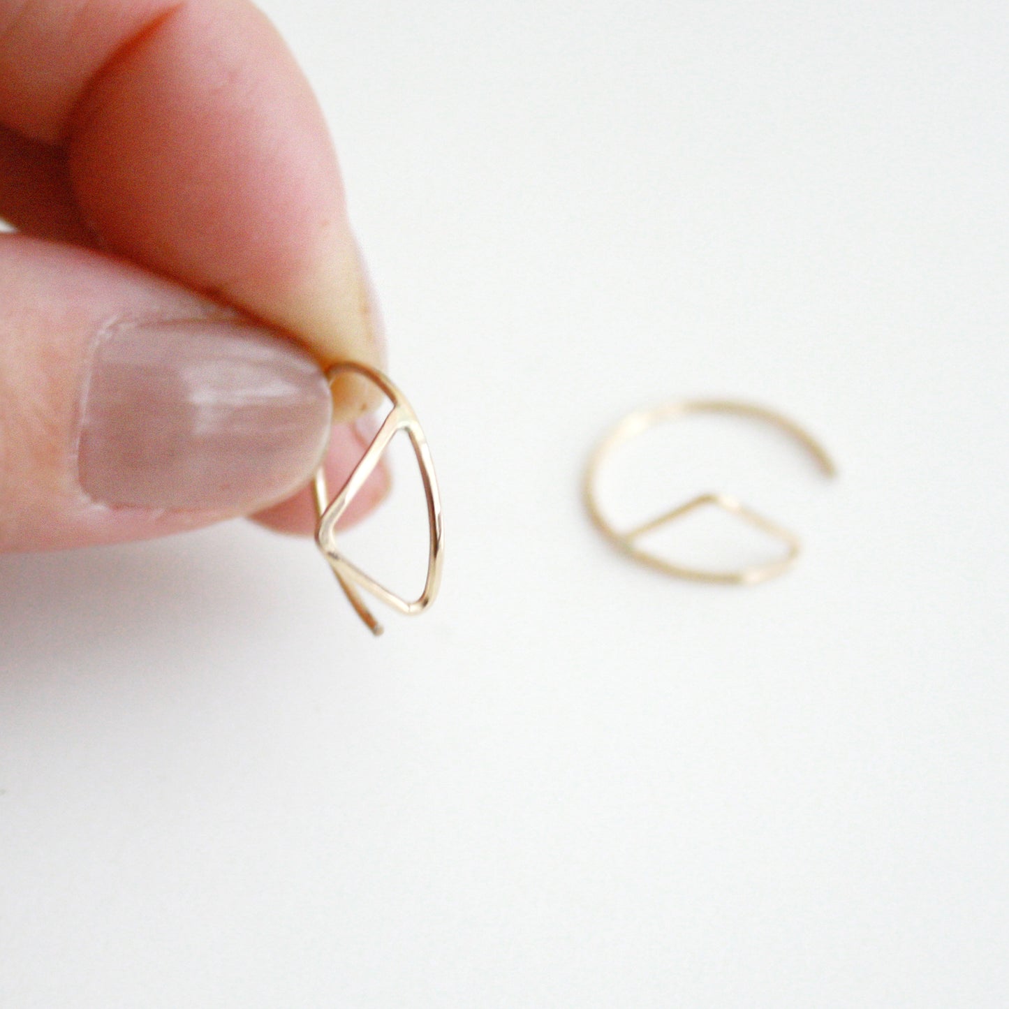 Triangle Hammered Hoop Earrings