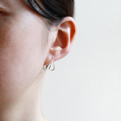Teardrop Hammered Hoop Earrings
