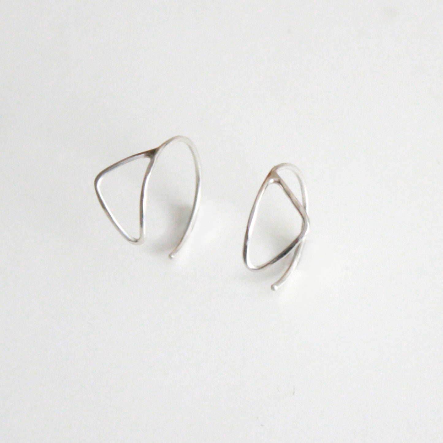 Triangle Hammered Hoop Earrings