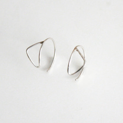 Triangle Hammered Hoop Earrings