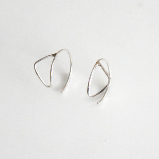 Triangle Hammered Hoop Earrings