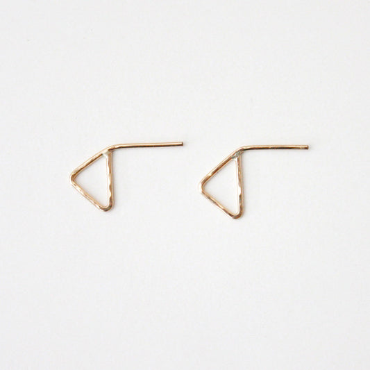 Triangle Hammered Stud Earrings