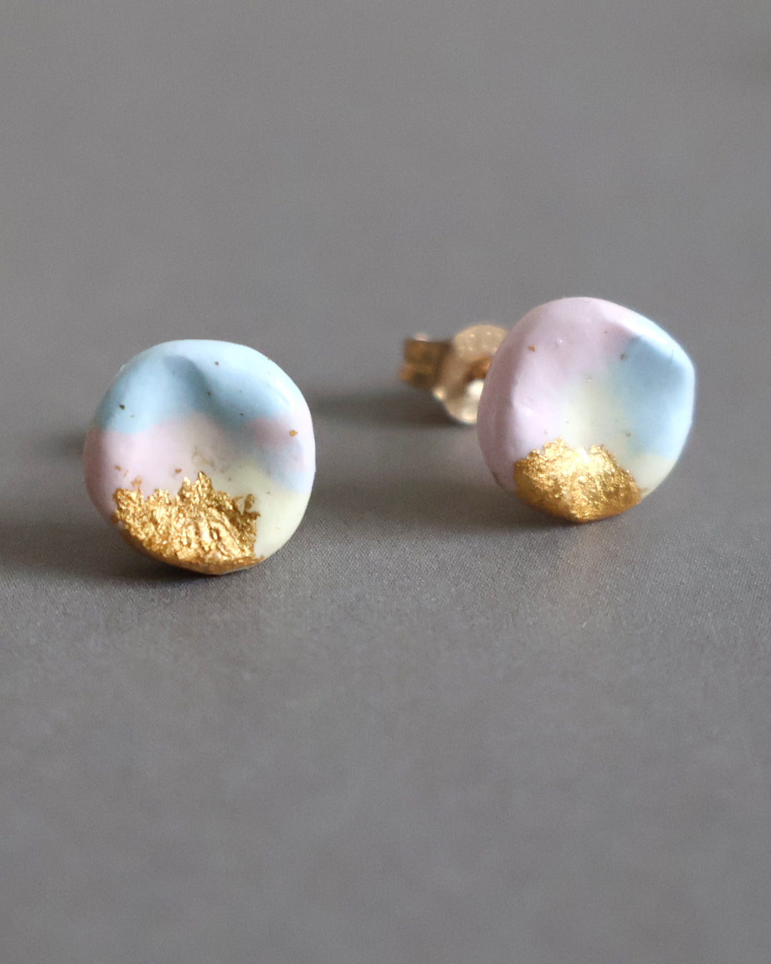 Hand-cast mineral composite earrings