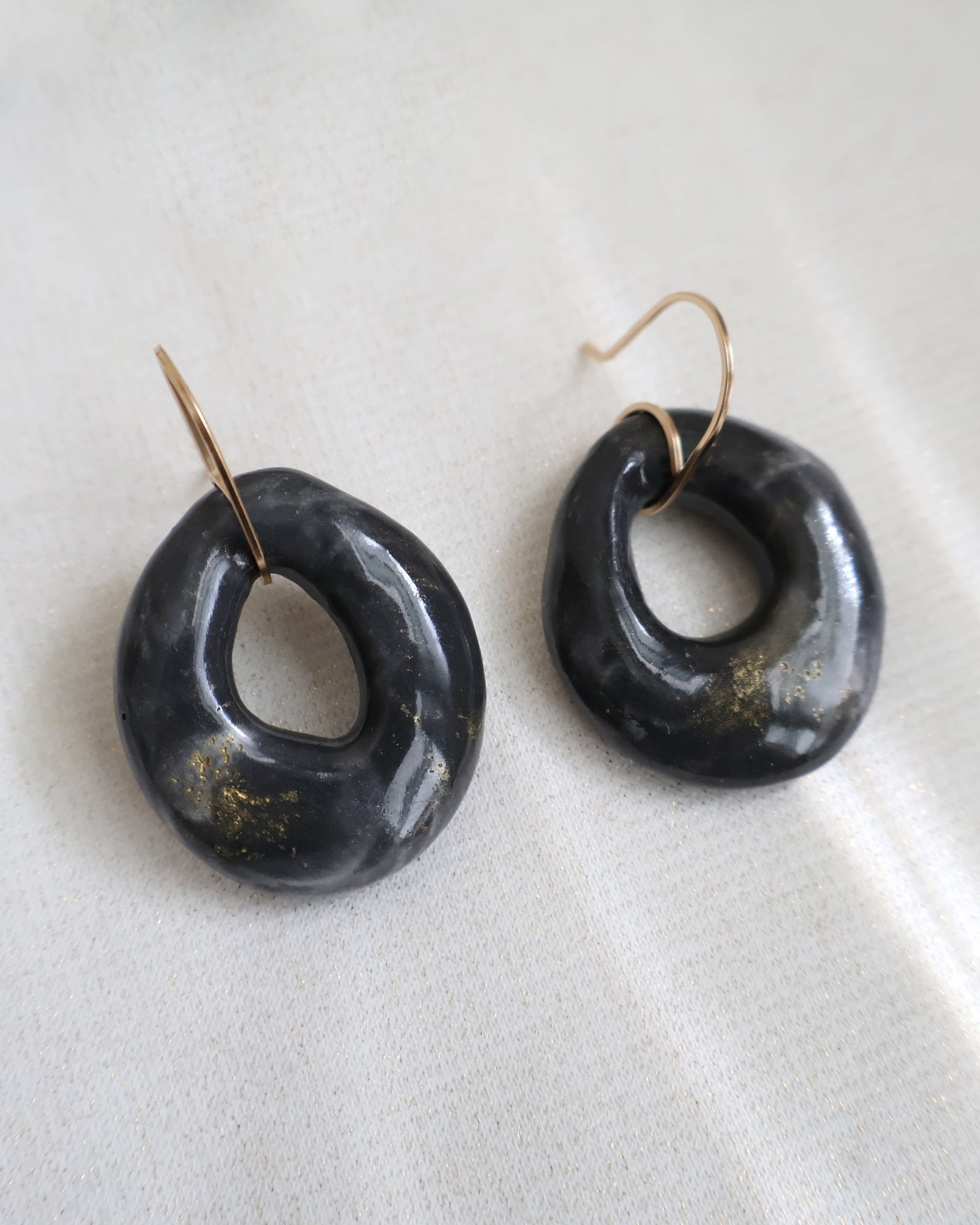 Hand-cast mineral composite earrings