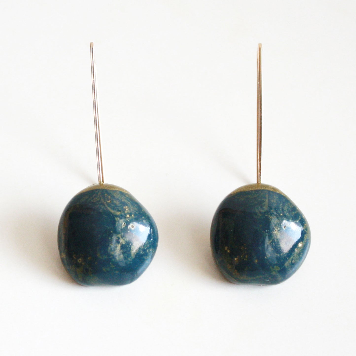 Organic Dome Earrings accented with Gold Color