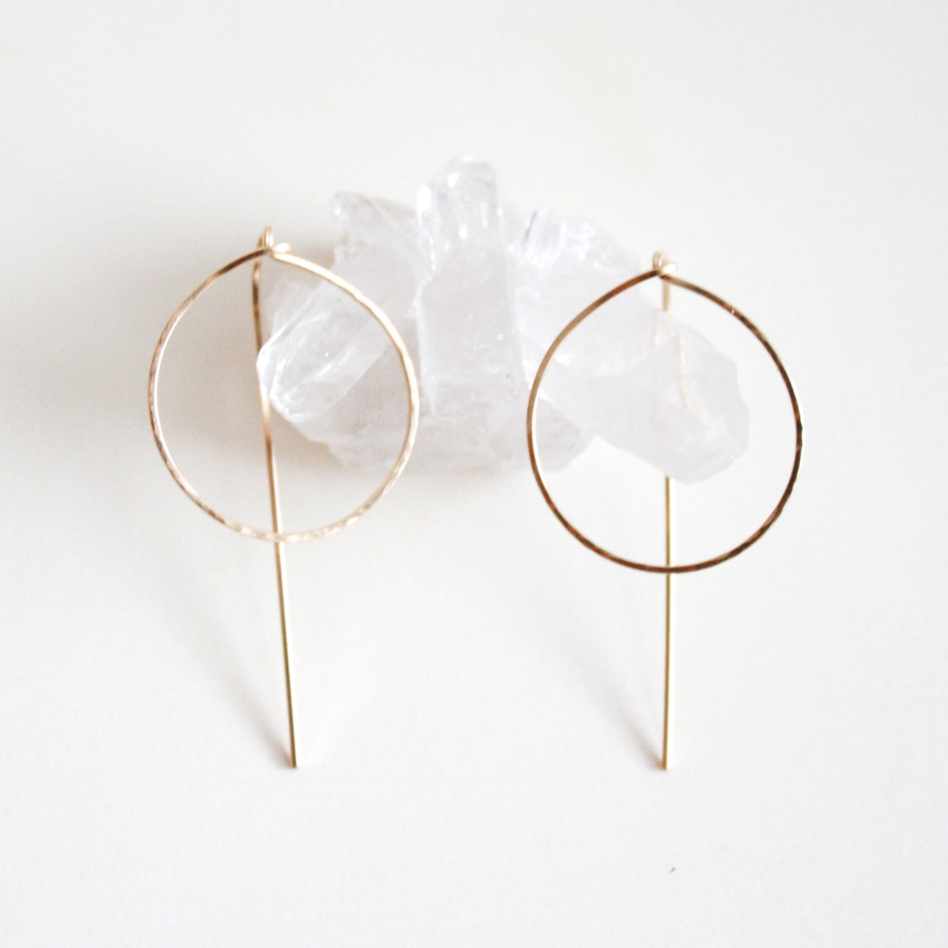 Large Circle Threader Earrings | 14K Gold Filled or Sterling Silver Sterling Silver