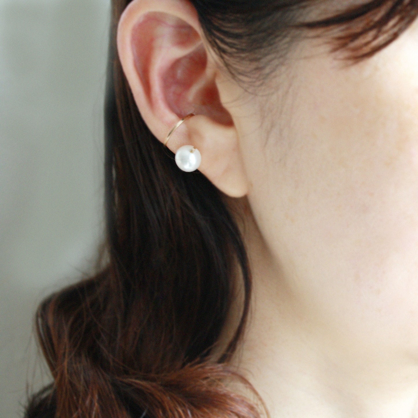 Pearl Hoop Ear Cuff for Right Ear
