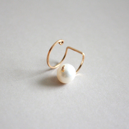 Pearl Hoop Ear Cuff for Right Ear
