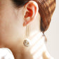 Large White Dome Earrings with Gold Flakes