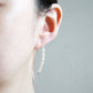 Pearl Curved Threader Earrings - Large