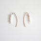 Pearl Curved Threader Earrings - Small