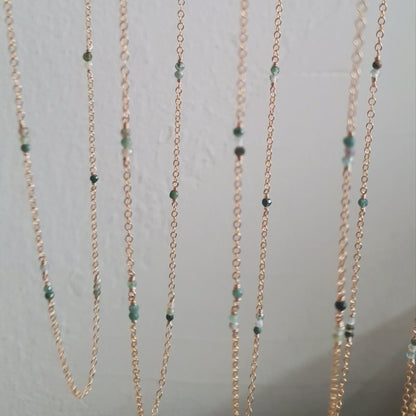 Short Gemstone Necklace - Moss Agate