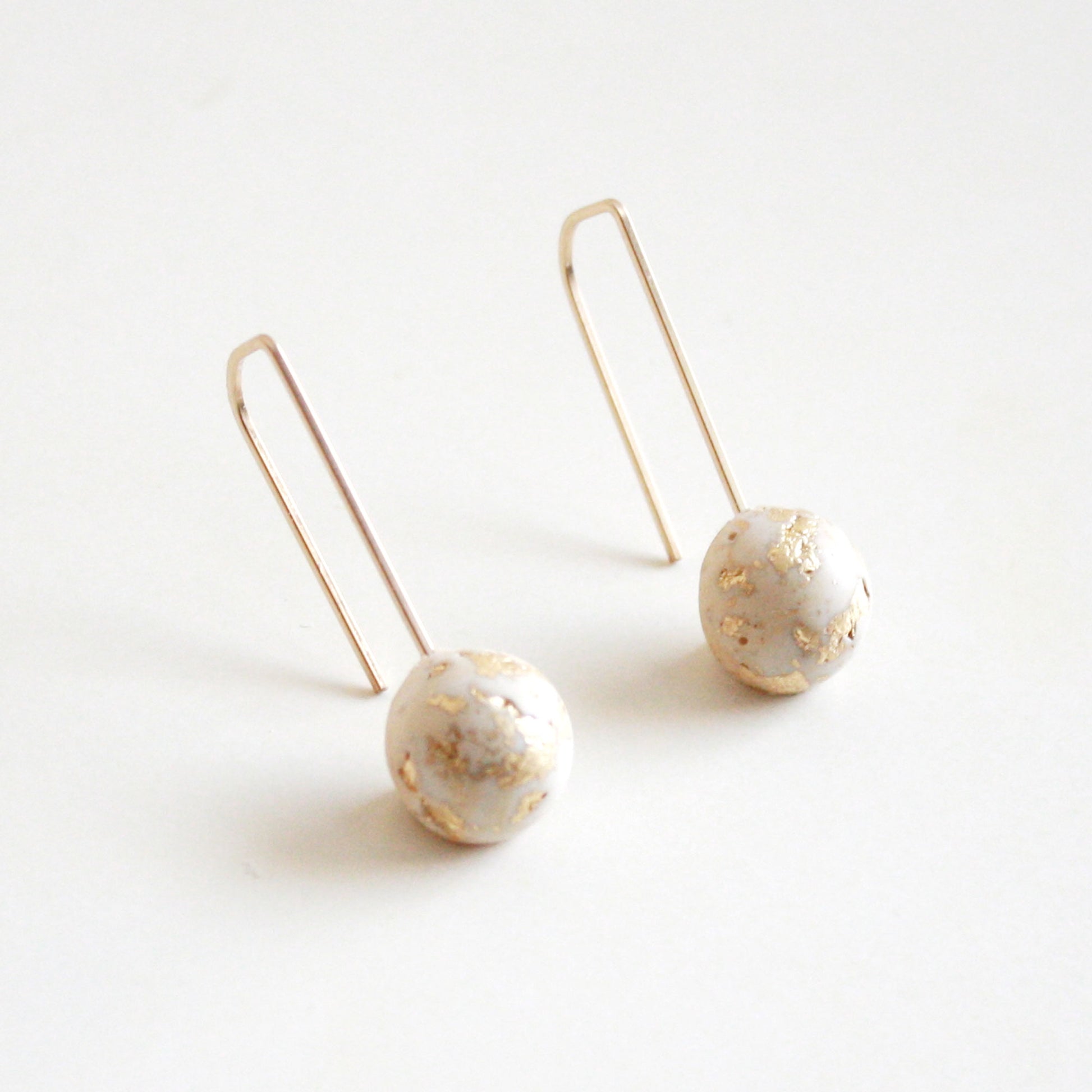 white dome sustainable earrings