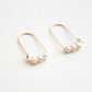 Small Mountain Hoop Earrings - Freshwater Pearls