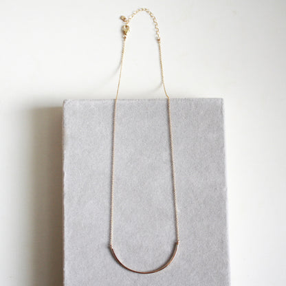 gold hald circle necklace