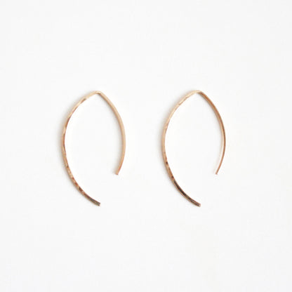 Hammered Marquise Threader Earrings - Small