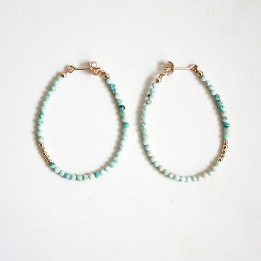 Turquoise Hoop Earrings - Large
