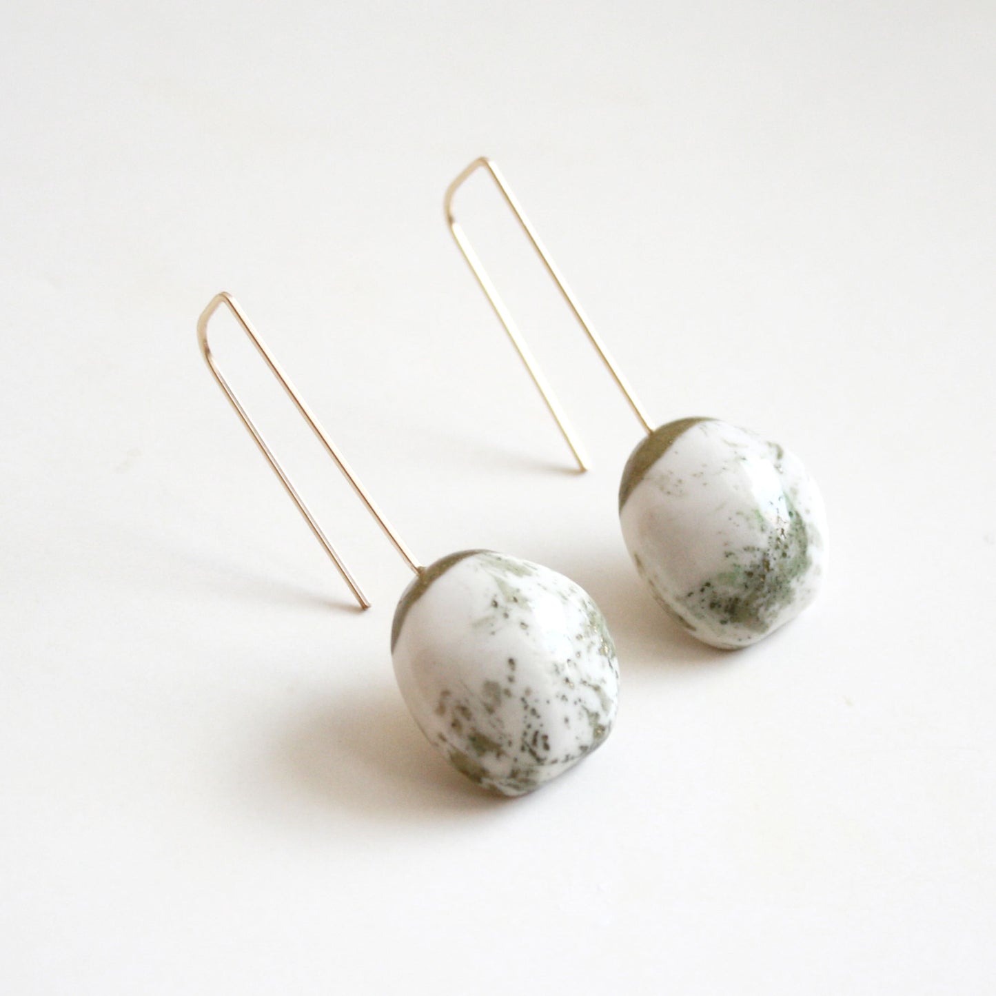 Organic Dome Earrings accented with Gold Color