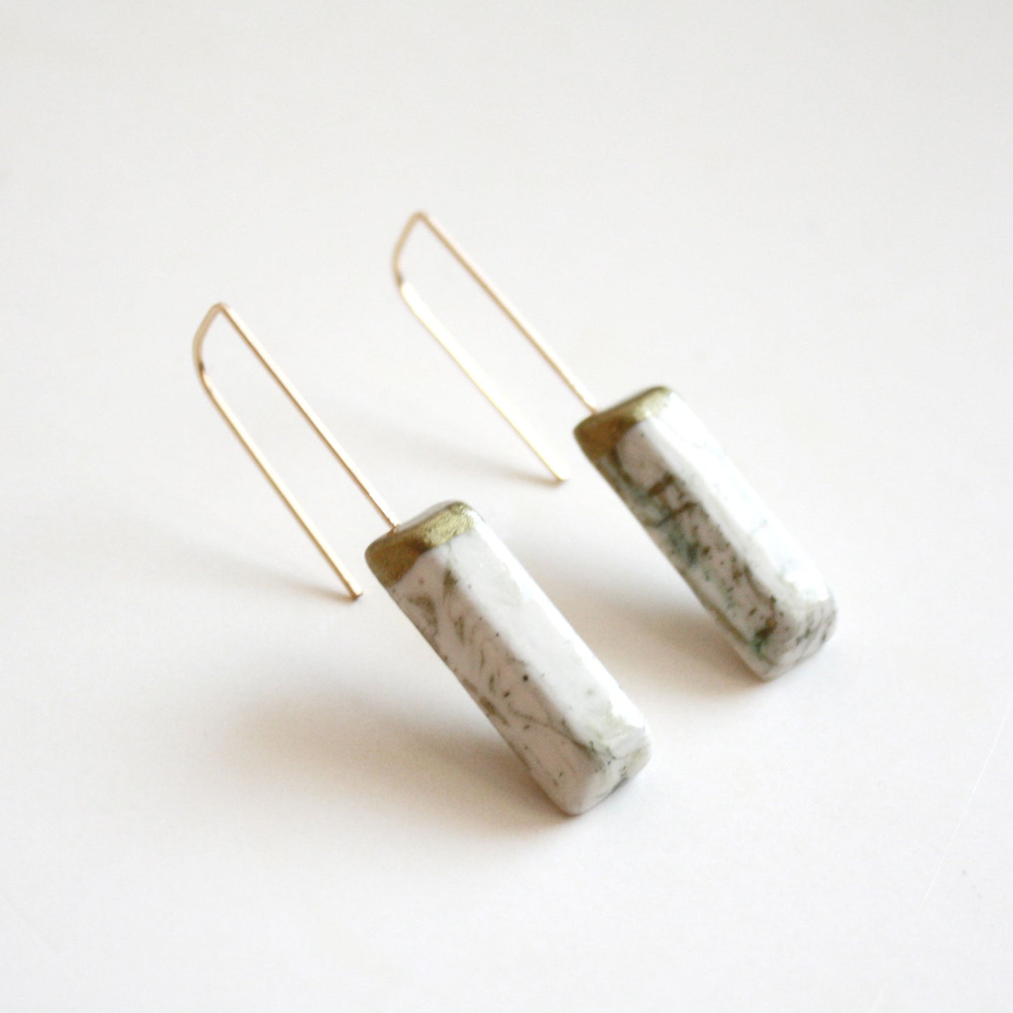 Rectangle Eco Earrings accented with Gold Color