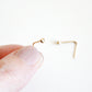 14k solid gold tiny dot earrings