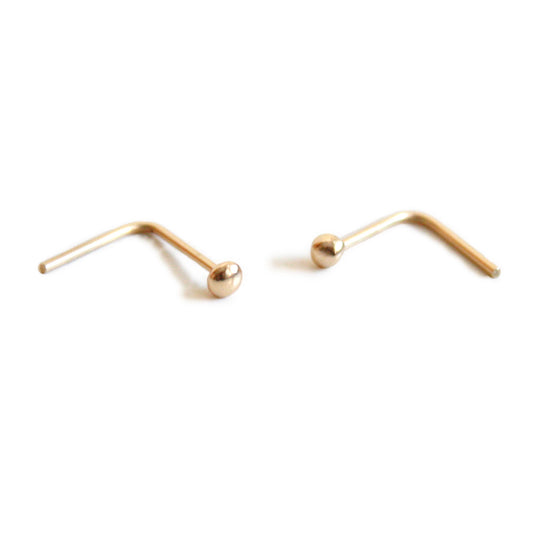 14k gold grain hook earrings