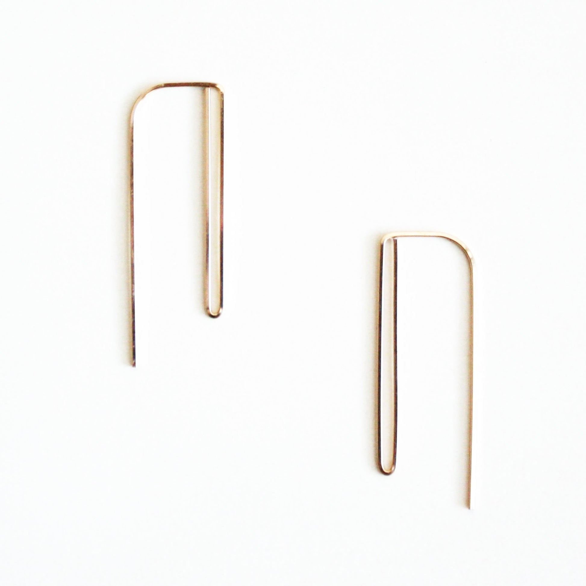 Long Double Bar Threader Earrings | 14K Gold Filled or Sterling Silver Sterling Silver