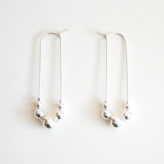 Graduated Hoop Earrings - Silver