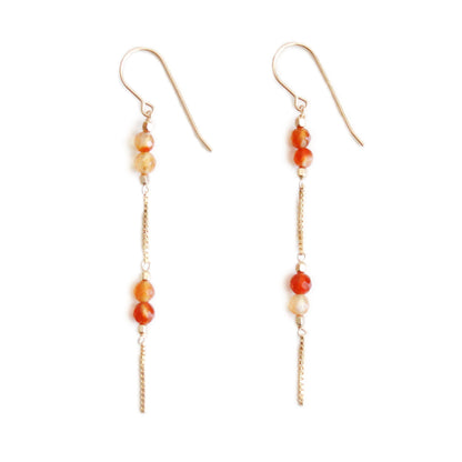 Gemstone Dangle Earrings - Carnelian