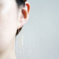 Long Arc Threader Earrings - Small Multiple Pearls