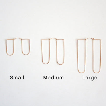 U Shaped Hoop Earrings - Sterling Silver