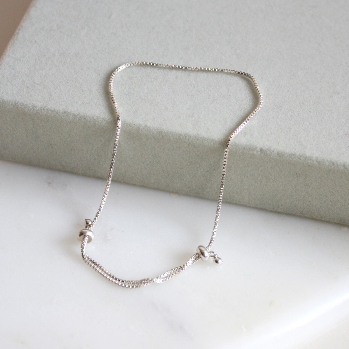 Adjustable Silver Chain Bracelet