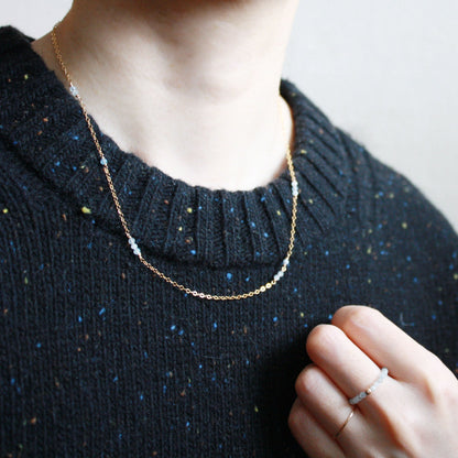 Short Gemstone Necklace - Moss Agate