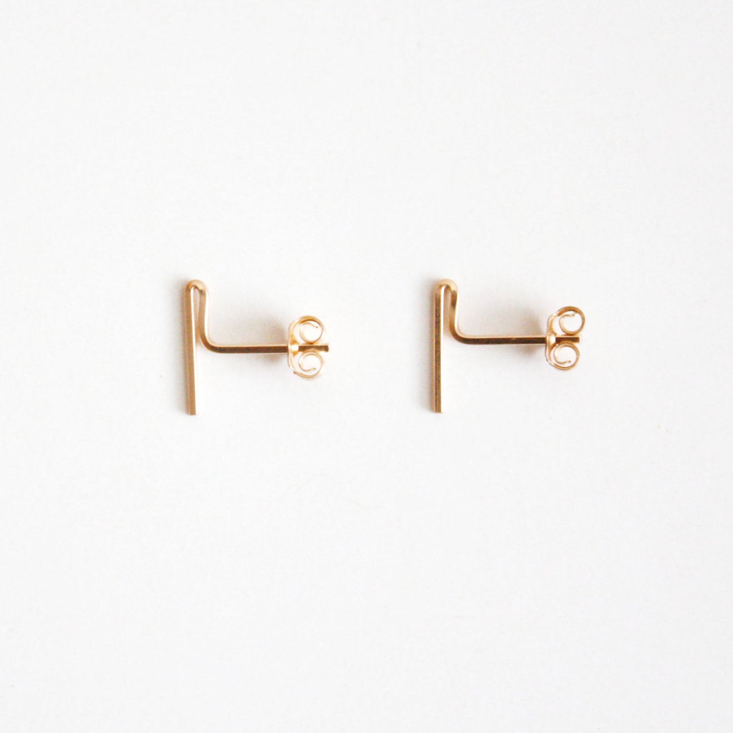 Bar Stud Earrings - Short
