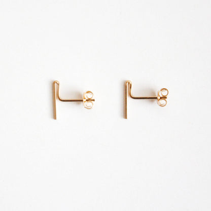 Bar Stud Earrings - Short