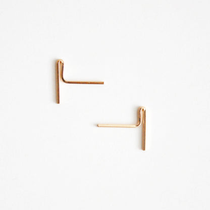 Bar Stud Earrings - Short