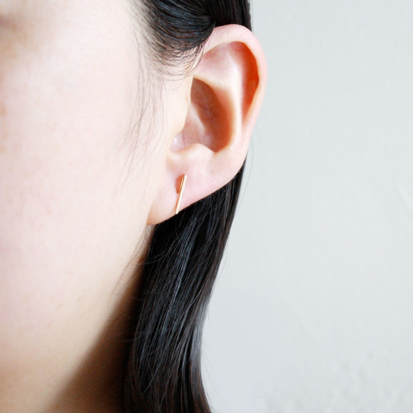 Bar Stud Earrings - Short