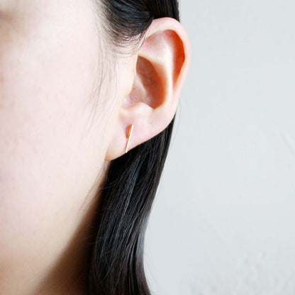 Bar Stud Earrings - Short